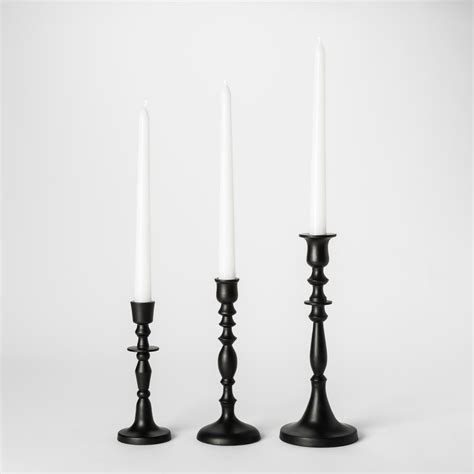 Black Candle Holder Set Taper Candlesticks Katie Considers