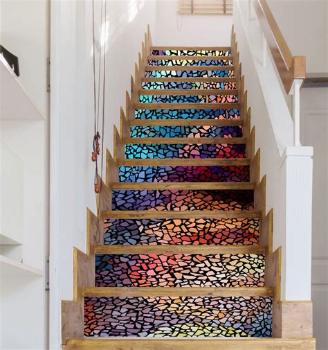 Customize Stair Mural Painted Stair Risers Mosaic