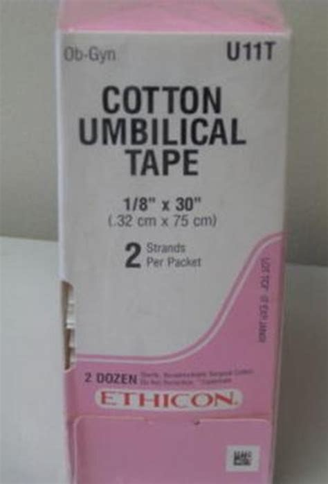 Umbilical Tape Ethicon Cotton White Sterile