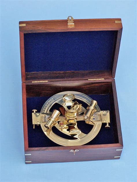 wholesale round sextant with rosewood box 8in hampton nautical
