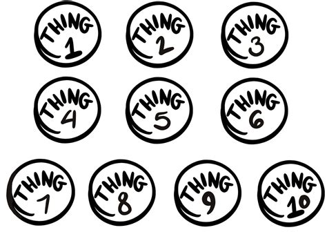Thing 1 One Thing 2 3 4 5 6 7 8 9 10 Two Svg Digital Download Etsy