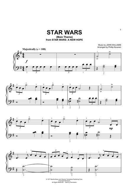 The imperial march from 'star wars: Images Of Star Wars Theme Song Trumpet Sheet Music Easy