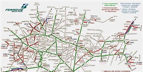De kaart met alle spoorlijnen in Italië Il Giornale dé leukste krant