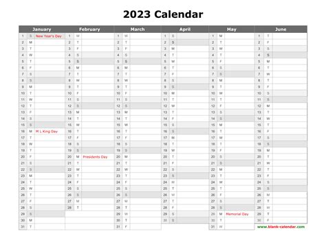 Free Download Printable Calendar 2023 Month In A Column Half A Year