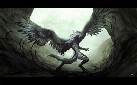 Wolf With Wings Wolves In 2019 Werewolf Art Furry Art Wolf Wallpaper