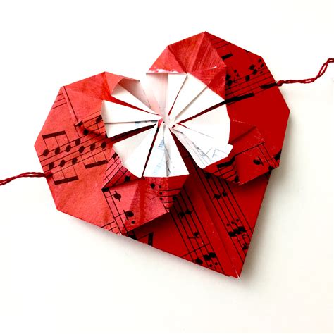 Tutorial Valentines Day Origami Heart Lyric Art