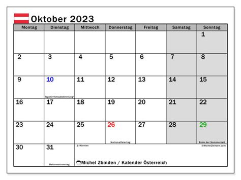 Kalender Oktober 2023 Oostenrijk Michel Zbinden Nl