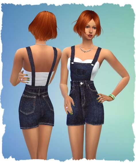 Sims 4 Cc Denim Overalls With Shorts