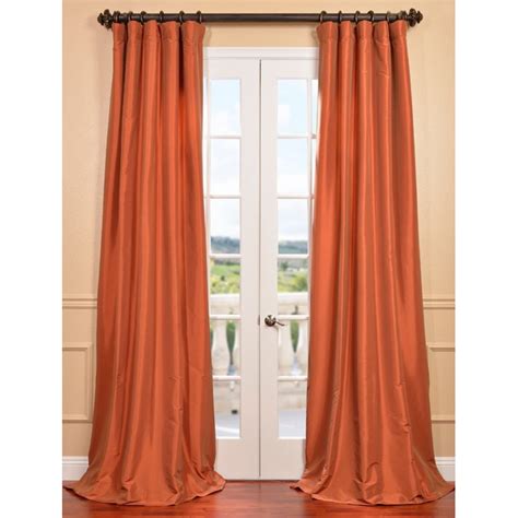 Harvest Orange Faux Silk Taffeta Curtain Curtain