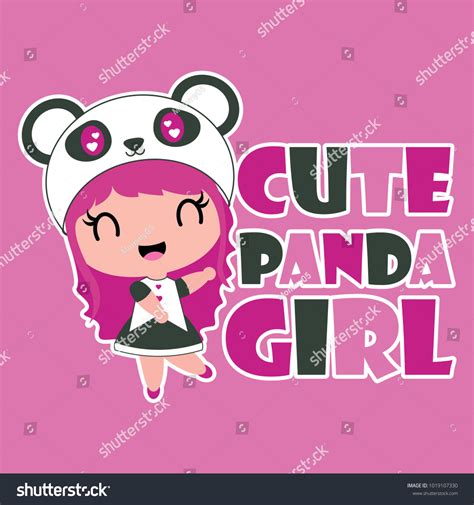 Cute Panda Girl Vector Cartoon Illustration Stock Vector Royalty Free