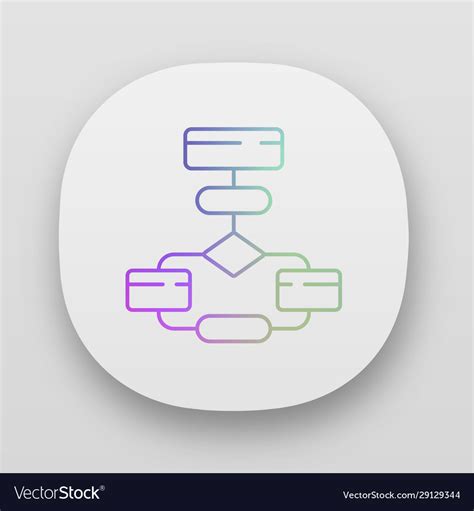Flow Diagram App Icon Flowchart Process Royalty Free Vector