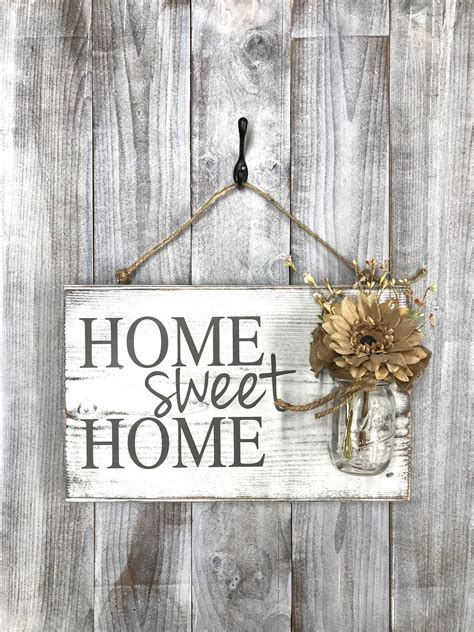Rustic Chic Home Decor Wood Sign Home Sweet Home Rustic Wood Signs