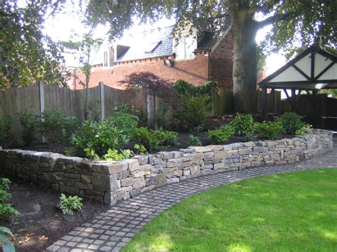 Raised Planting Border Build In Dressed Dry Stone Walling With Adjacent