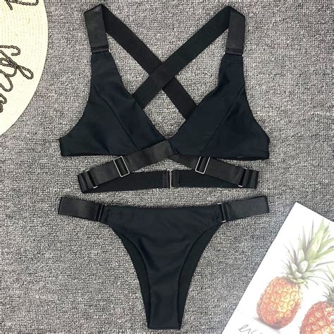New Sexy Bandeau Bikini 2019 Adjust Buckle Swimsuit Women Bikinis Micro Bikini Set Brazilian