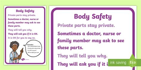 Body Safety Display Poster Teacher Made Twinkl
