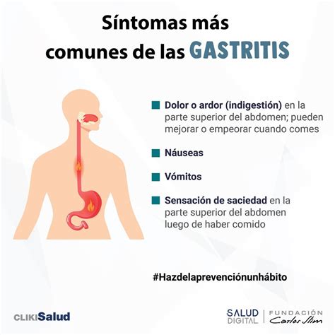Síntomas más comunes de las Gastritis ClikiSalud net Fundación Carlos Slim