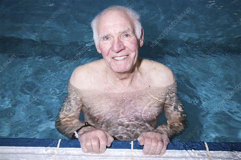 Older Man In A Swimming Pool Stock Image C0470722 Science Photo Library
