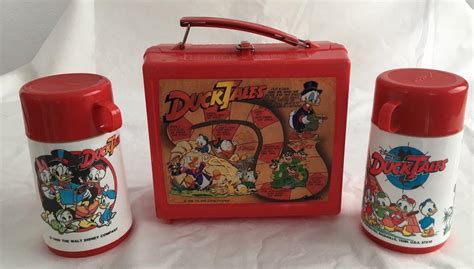 1986 Disney Aladdin Duck Tales Lunch Box With 2 Thermoses 1916408990