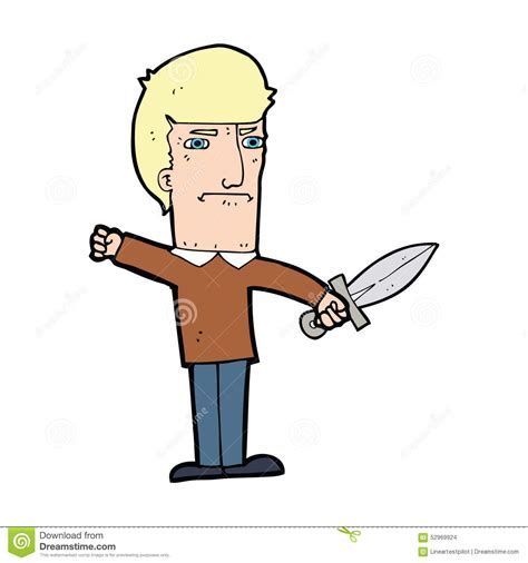 Cartoon Man With Knife Stock Illustration Illustration Of Design