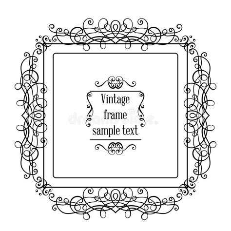 Vintage Ornamental Greeting Card Vector Template With Frame Stock