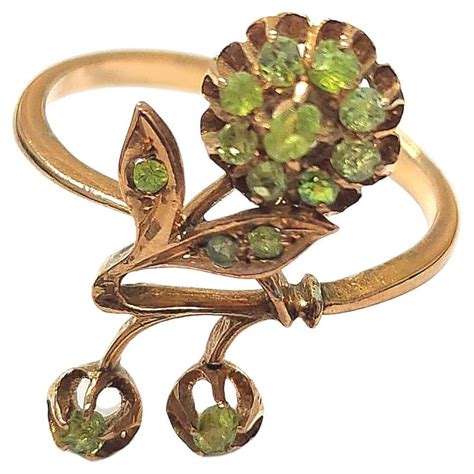 Exceptional Russian Demantoid Ring C 1910 At 1stdibs