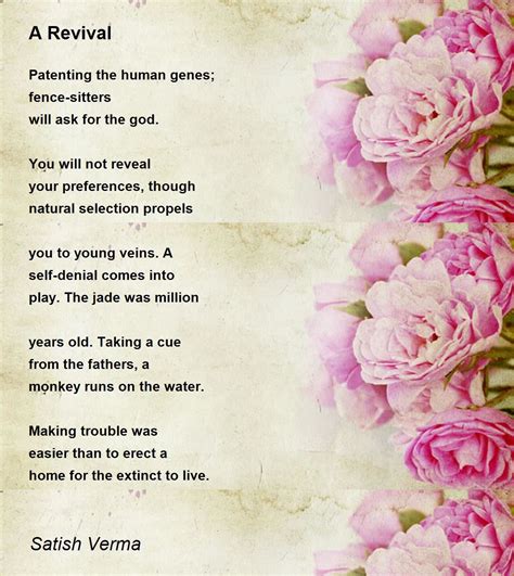 A Revival A Revival Poem By Satish Verma