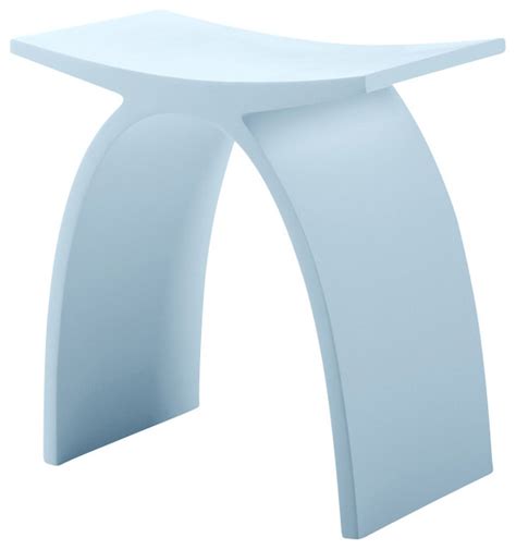 Adm Matte White Stone Resin Bathroom Stool Contemporary Shower Benches