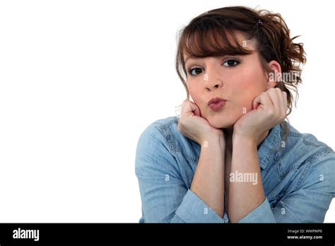 Woman With Pursed Lips Stock Photo Alamy