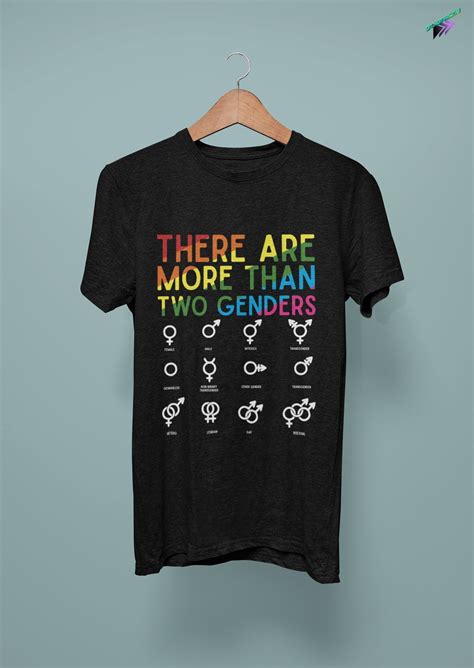 There Are More Than 2 Genders Rainbow Pride Flag Support Genderqueer Classic T Shirt Lgbt