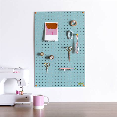 Blue Pegboard With Wooden Pegs Medium By Block Design