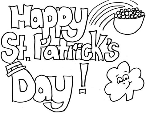 St Patrick's Day Coloring Pages for childrens printable for free