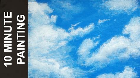 Painting A Sky Full Of Clouds With Acrylics In Minutes Youtube