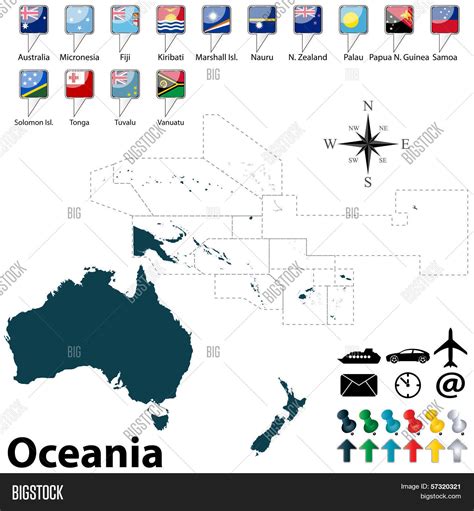 Political Map Oceania Vector And Photo Free Trial Bigstock
