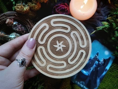 Hecate Wheel Labyrinth Wiccan Decor Hecate S Wheel Etsy Wiccan Decor Wiccan T Wiccan