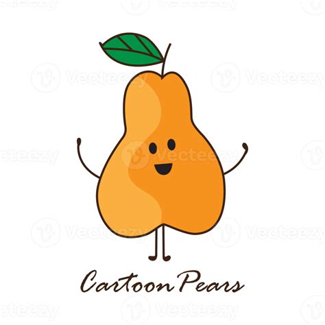 Free Cartoon Pear Fruits Isolated On Transparent Png Background
