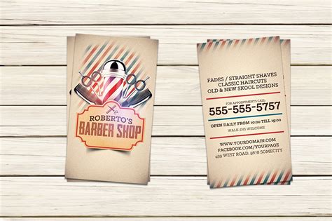 Barber Shop Business Card Template Business Card Templates Creative