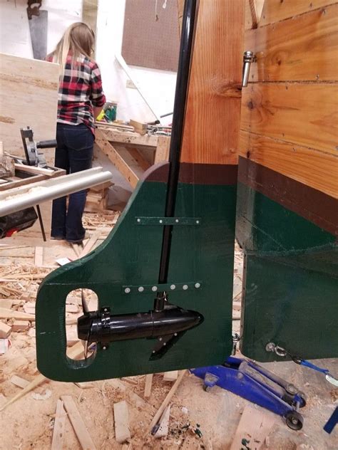 Trolling Motor Built Into The Rudder Of A Sailboat Wooden Model Boats