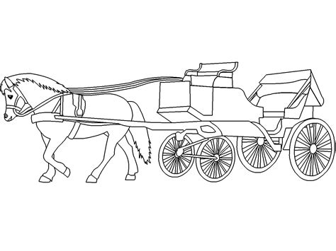 Horse Carriage Coloring Page