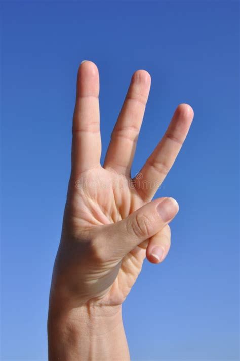 Woman Hand Three Fingers Up Stock Image Image Of Plain Palm 10445641