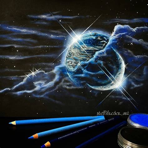 Collection of cool simple drawings (41). Check out this colored pencil and pan pastels on black ...