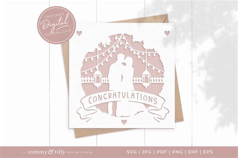 Diy Wedding Congratulations Card Digital Cut Yourself Design Etsy