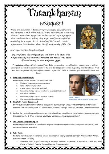 Corrected Tutankhamun Webquest Student Worksheet Teaching Resources