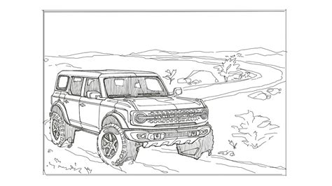 Boys also love to color! Blue Oval Releases 2021 Ford Bronco and F-150 Coloring ...