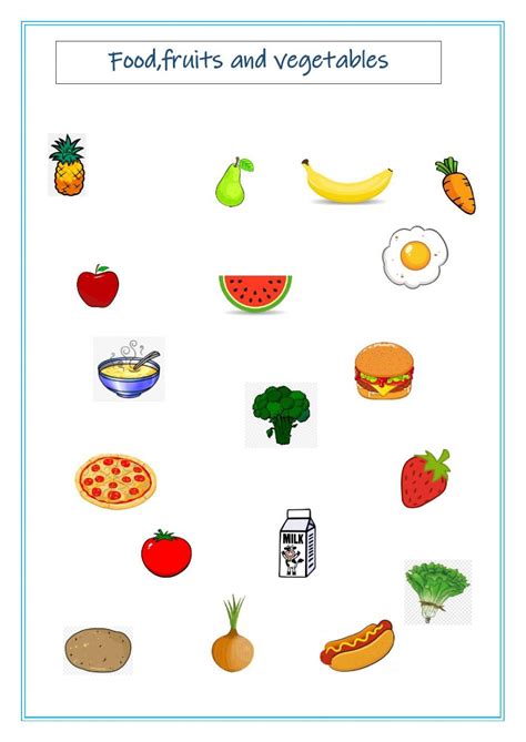Foodfruits And Vegetables Interactive Worksheet Fruits And