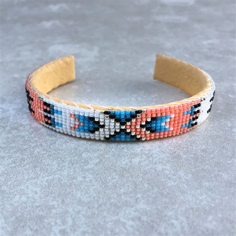 Navajo Beadwork Bracelet Native American Hand Beaded Bracelet By