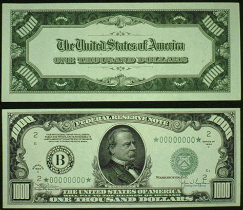 Specimen 1000 Federal Reserve Note Coinsite