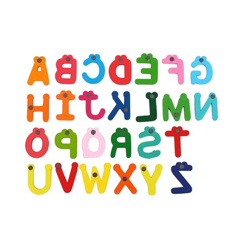 26pcsset Cute Cartoon Wooden Letters Alphabet Stickers In Stickers