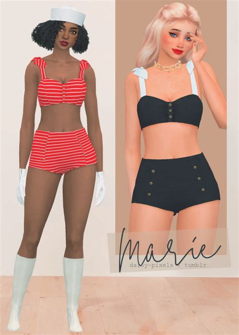 Marie Swimsuit Gloves Hat At Daisy Pixels Sims Updates