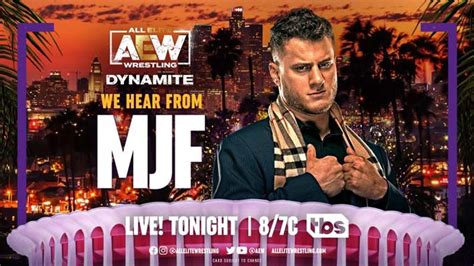 Mjf Confirmed For Tonight’s Aew Dynamite Updated Line Up Pwmania Wrestling News