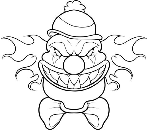 Color this scary chucky coloring page for halloween. Scary Clown Coloring Pages for Adult | Educative Printable ...